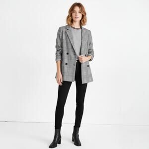 Madewell Caldwell Double-Breasted Blazer in Plaid XS